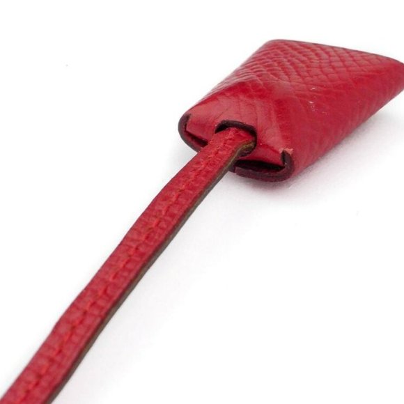 AUTH Hermes Minicaki Sheet Dock Tag Leather ~ Silver Bracket - Picture 3 of 8